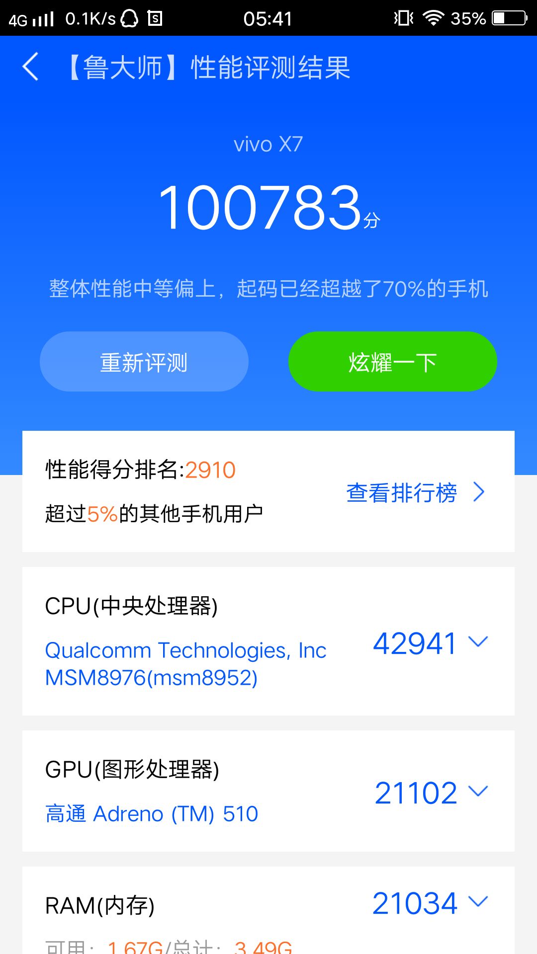 x7和y81s跑分对比 - vivo官方社区