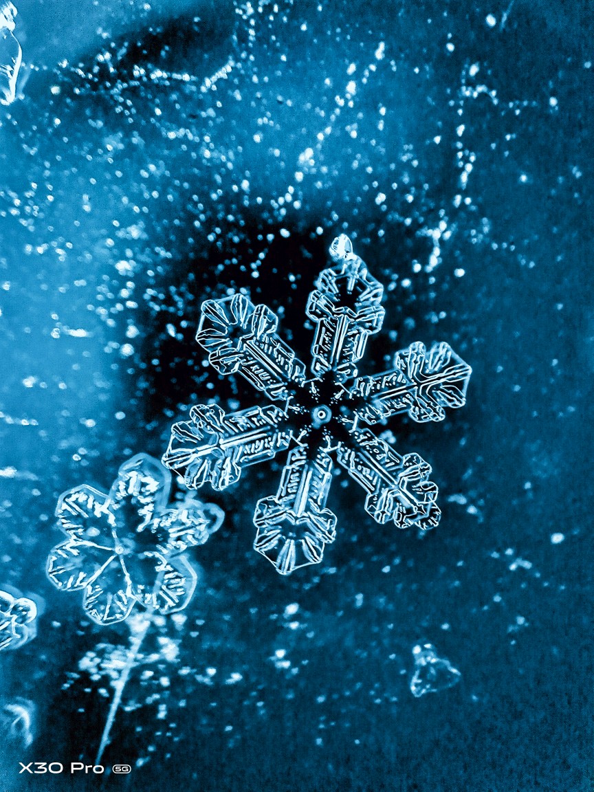 雪花的形状vivox30pro带你发现微观世界的美
